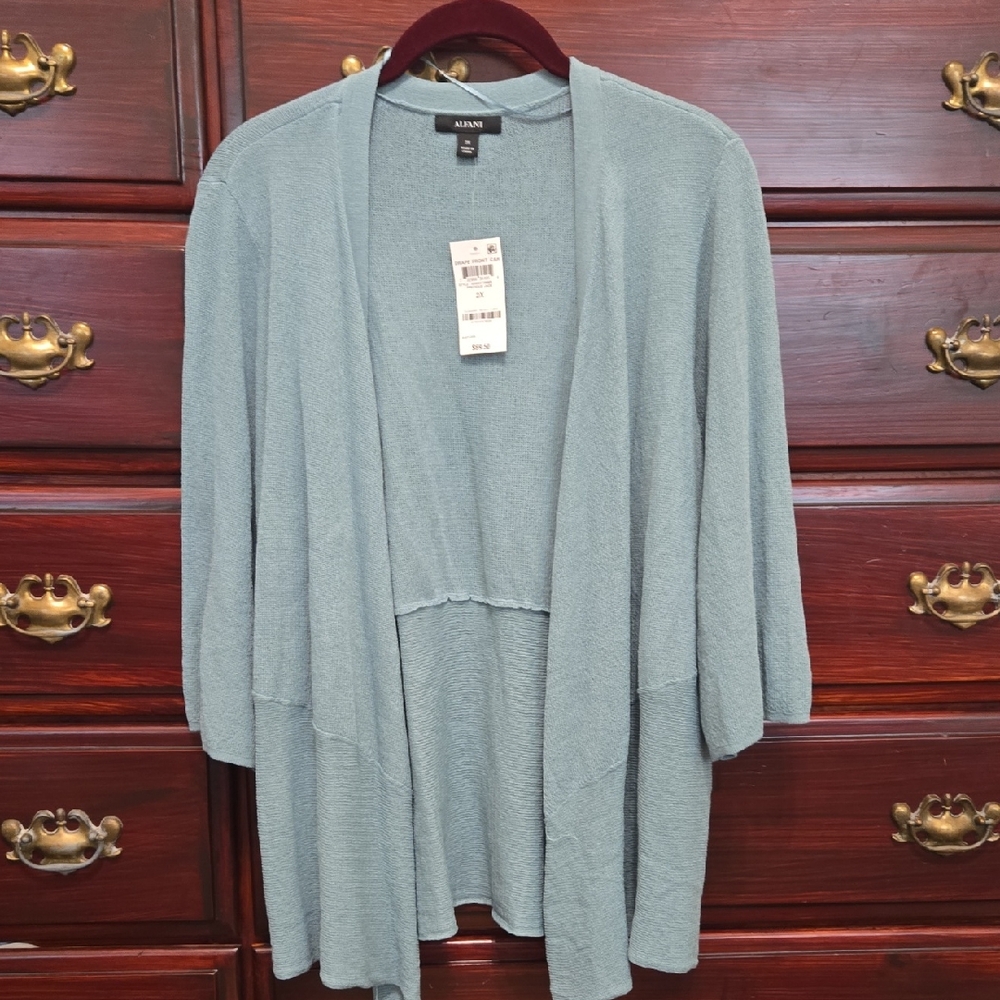 Alfani Open-Front Cardigan in Dusty Blue